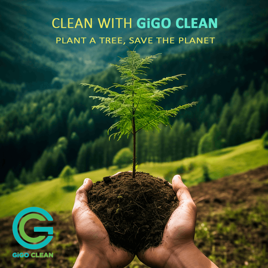 GiGO Clean blog image showing clean home and tree planting initiative